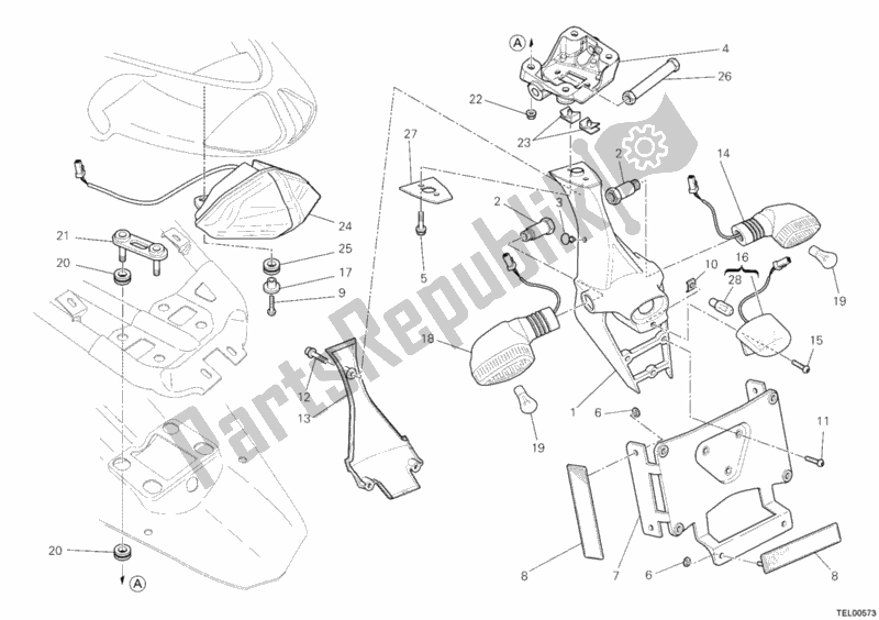 Alle onderdelen voor de Achterlicht van de Ducati Superbike 848 EVO USA 2012